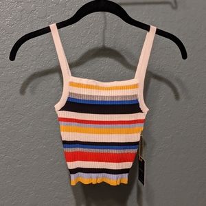 NWT Striped Knit Crop Top